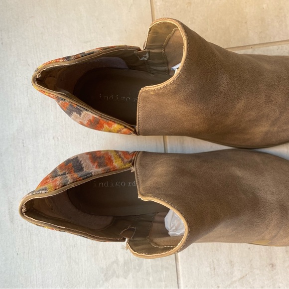 Suede and Embroidered Ankle Booties - Picture 6 of 6